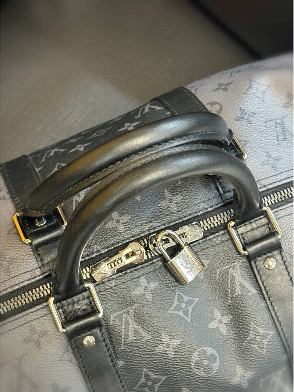 Louis Vuitton Monogram Eclipse Keepall 50 Travel Bag